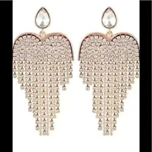 Guess new gold tone Crystal Chandelier Ear…